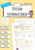 Vorschau - Arbeitsblätter - Division RATIONALER ZAHLEN - Deckblatt