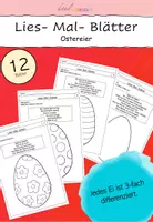 Vorschau - Arbeitsblätter - Lesemalblätter - Ostereier zum genauen Lesen - Deckblatt