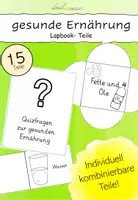 Vorschau - Arbeitsblätter - Gesunde Ernährung - einzelne Lapbook- Teile - Deckblatt