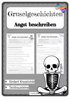Vorschau - Arbeitsblätter - Gruselgeschichte - Wortschatz Angst beschreiben - Deckblatt