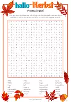Vista previa - Hojas de trabajo - Herbst Wortsuchrätsel / Suchsel - Portada