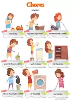 Vista previa - Hojas de trabajo - Chores Worksheet - página 1