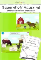 Vorschau - Arbeitsblätter - Das Hausrind - interaktive PDF mit Forscherheft - Deckblatt