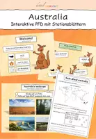 Vorschau - Arbeitsblätter - Australia - interaktive PDF mit Stationsblättern - Deckblatt