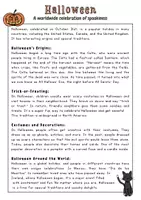 Vorschau - Stundenentwürfe - Leseverstehen Halloween - Reading comprehension, Differenzierung, Wortschatzarbeit - Seite 1
