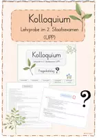 Vorschau - Prüfungsvorbereitung - Fragenkatalog für das Kolloquium - 2. Staatsexamen (UPP) - Deckblatt