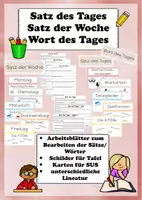 Vorschau - Arbeitsblätter - Satz des Tages Satz der Woche Wort des Tages - Deckblatt
