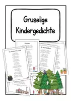 Vorschau - Stationenlernen - Gruselige Kindergedichte - Deckblatt