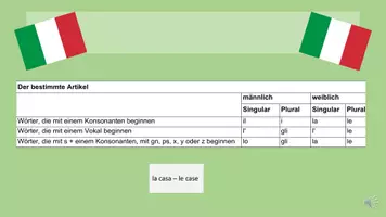 Vorschau - Arbeitsblätter - Italienisch lernen mit Allie Lektion 8 Der bestimmte Artikel im Plural Folien Vokabelliste Arbeitsblatt mit Lösung - Seite 2
