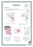 Vorschau - Mal- und Bastelvorlagen - Geist basteln Hängedeko Halloween Gespenst - Seite 1