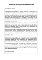 Vorschau - Text - Leserbrief: Handyverbot an Schulen - Seite 1