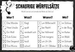 Vorschau - Arbeitsblätter - Würfelsätze -Halloween- - Seite 3