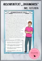 Vorschau - Arbeitsblätter - Abschreibtext - Joggingshose in der Schule - Deckblatt