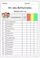 Vorschau - Arbeitsblätter - Rechtschreibung / LERNWÖRTER i und ie / Stationenlernen - Seite 1
