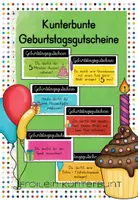 Vorschau - Anderer Materialtyp - Kunterbunte Geburtstagsgutscheine - Deckblatt
