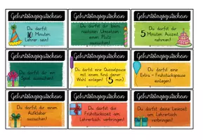 Vorschau - Anderer Materialtyp - Kunterbunte Geburtstagsgutscheine - Seite 1