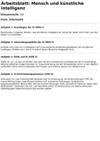 Vorschau - Arbeitsblätter - Arbeitsblatt: Mensch und künstliche Intelligenz - Deckblatt