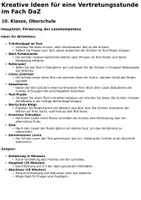 Vorschau - Stundenentwürfe - Kreative Ideen für eine Vertretungsstunde im Fach DaZ - Deckblatt