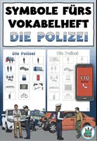 Vorschau - Arbeitsblätter - Symbole zum Einkleben ins Vokabelheft "Die Polizei" Achtung, Notfall! DaZ / DaF / Deutsch - Deckblatt