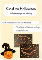 Vorschau - Mal- und Bastelvorlagen - Kunst: Halloween - Dot Painting - Deckblatt