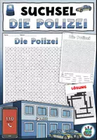 Vorschau - Arbeitsblätter - Suchsel / Suchspiel "Die Polizei" Achtung, Notfall! - DaZ / DaF / Deutsch - Deckblatt