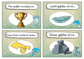 Vorschau - Fördermaterial/Inklusion - 20 Delfin Reflexionskarten für die Delfinklasse - Gesprächsanlass - Seite 1