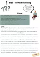 Vorschau - Arbeitsblätter - Groß- und Kleinschreibung Übersicht und Übungen (Nominalisierung, Eigennamen, Zeitangaben, Nomenendungen) - Deckblatt