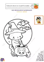 Aperçu - Feuilles d'exercices - Mon cahier d'activités d'Halloween 2023 - offert avec logo et filigrane - Page 1