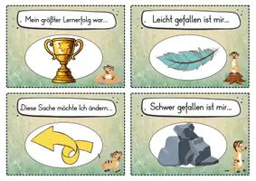 Vorschau - Fördermaterial/Inklusion - 20 Erdmännchen Reflexionskarten für die Erdmännchenklasse - Gesprächsanlass - Seite 1