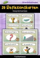 Vorschau - Fördermaterial/Inklusion - 20 Faultier Reflexionskarten für die Faultierklasse - Gesprächsanlass - Deckblatt
