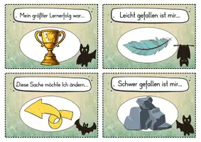 Vorschau - Fördermaterial/Inklusion - 20 Fledermaus Reflexionskarten für die Fledermausklasse - Gesprächsanlass - Seite 1