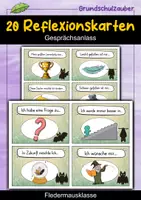 Vorschau - Fördermaterial/Inklusion - 20 Fledermaus Reflexionskarten für die Fledermausklasse - Gesprächsanlass - Deckblatt