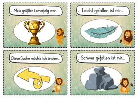 Vorschau - Fördermaterial/Inklusion - 20 Löwen Reflexionskarten für die Löwenklasse - Gesprächsanlass - Seite 1