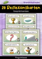 Vorschau - Fördermaterial/Inklusion - 20 Pinguin Reflexionskarten für die Pinguinklasse - Gesprächsanlass - Deckblatt