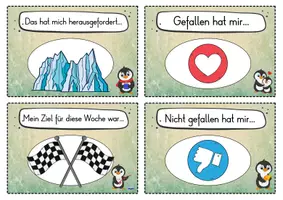 Vorschau - Fördermaterial/Inklusion - 20 Pinguin Reflexionskarten für die Pinguinklasse - Gesprächsanlass - Seite 3