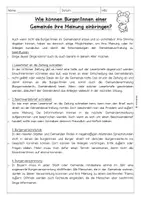 Vorschau - Arbeitsblätter - Wie können Bürger bei den Entscheidungen der Gemeinde mitbestimmen? - Seite 1
