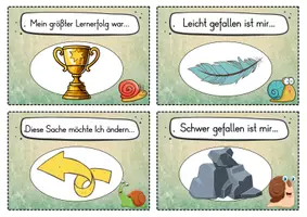 Vorschau - Fördermaterial/Inklusion - 20 Schnecken Reflexionskarten für die Schneckenklasse - Gesprächsanlass - Seite 1
