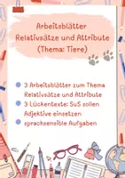 Vorschau - Arbeitsblätter - Arbeitsblätter zu Relativsätze und Attribute - Deckblatt