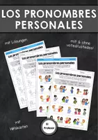 Vorschau - Arbeitsblätter - Los pronombres personales - Arbeitsblatt mit Hilfskasten - Deckblatt