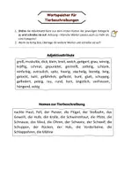 Vorschau - Arbeitsblätter - Arbeitsblatt Wortspeicher für eine Tierbeschreibung - Seite 1