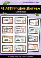 Vorschau - Fördermaterial/Inklusion - 40 Fuchs Affirmationskarten für die Fuchsklasse - Deckblatt