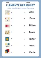Vorschau - Arbeitsblätter - Elemente der Kunst, Farbenbenennung, editierbar - Deckblatt