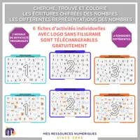 Aperçu - Feuilles d'exercices - Cherche, trouve et colorie - Offert avec logo - Page de couverture