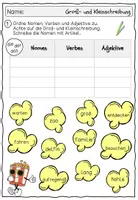 Vorschau - Arbeitsblätter - Groß-und Kleinschreibung / Arbeitsblatt - Deckblatt