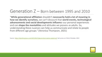 Vorschau - Arbeitsblätter - EF - Different Generations in Germany (Babyboomer - Gen X - Gen Z - Millenials) Speaking & Reading - Seite 1