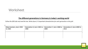Vorschau - Arbeitsblätter - EF - Different Generations in Germany (Babyboomer - Gen X - Gen Z - Millenials) Speaking & Reading - Seite 3