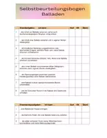Vorschau - Arbeitsblätter - Balladen (Selbstbeurteilungsbogen + 3ABs + Lösg) - 7. Klasse - Deckblatt