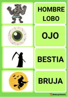 Vista previa - Tarjetas / Manipulativos - HALLOWEEN VOCABULARIO INGLÉS- ASTURIANO y CASTELLANO - página 2