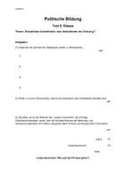 Vorschau - Test - Politik Test 8. Klasse Fallanalyse - Deckblatt