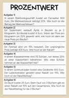 Vorschau - Arbeitsblätter - Prozentrechnungen - Aufgabenstellungen - Grundwert, Prozentwert, Prozentsatz - Seite 3